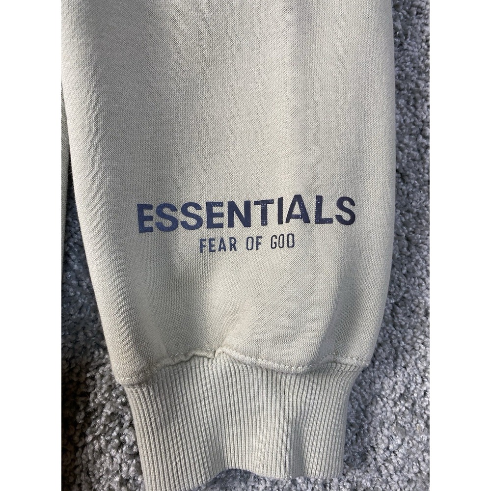 Fear of God Essentials Green Fleece Crewneck Sweatshirt Size Medium Unisex - Picture 4 of 11